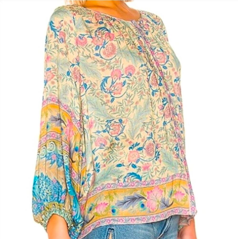 Spell & The Gypsy Oasis Long Sleeve Button Front Blouse Women's Small